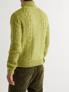 Etro - Cable-Knit Wool-Blend Rollneck Sweater - Green