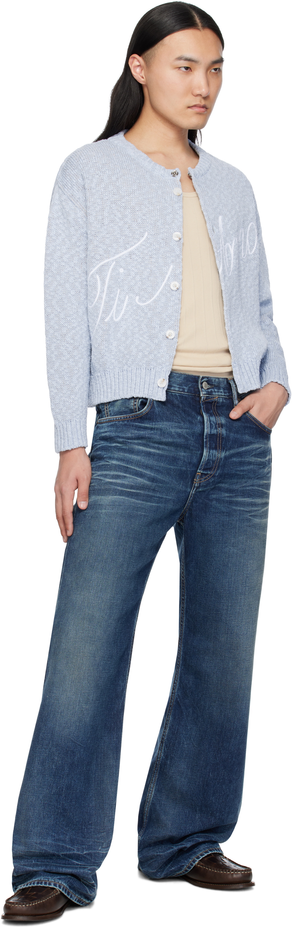 Carne Bollente Blue 'Ti Amo' Cardigan