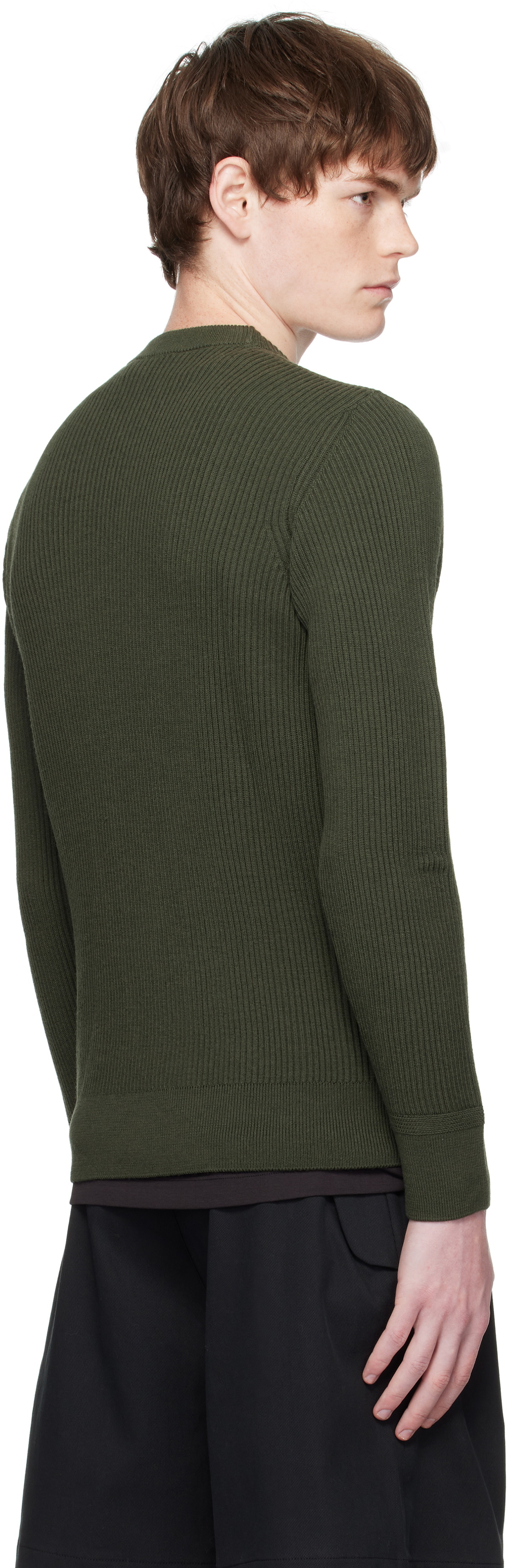 あ*い様 STONE  5100053 フルリブ RWSウールニット Stone Island Khaki 5100053 Full Rib RWS Wool Sweater Stone Island