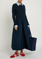 Polo Ralph Lauren Logo Stretch-cotton Midi-dress Navy