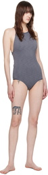 TOTEME Gray High Neck Swimsuit