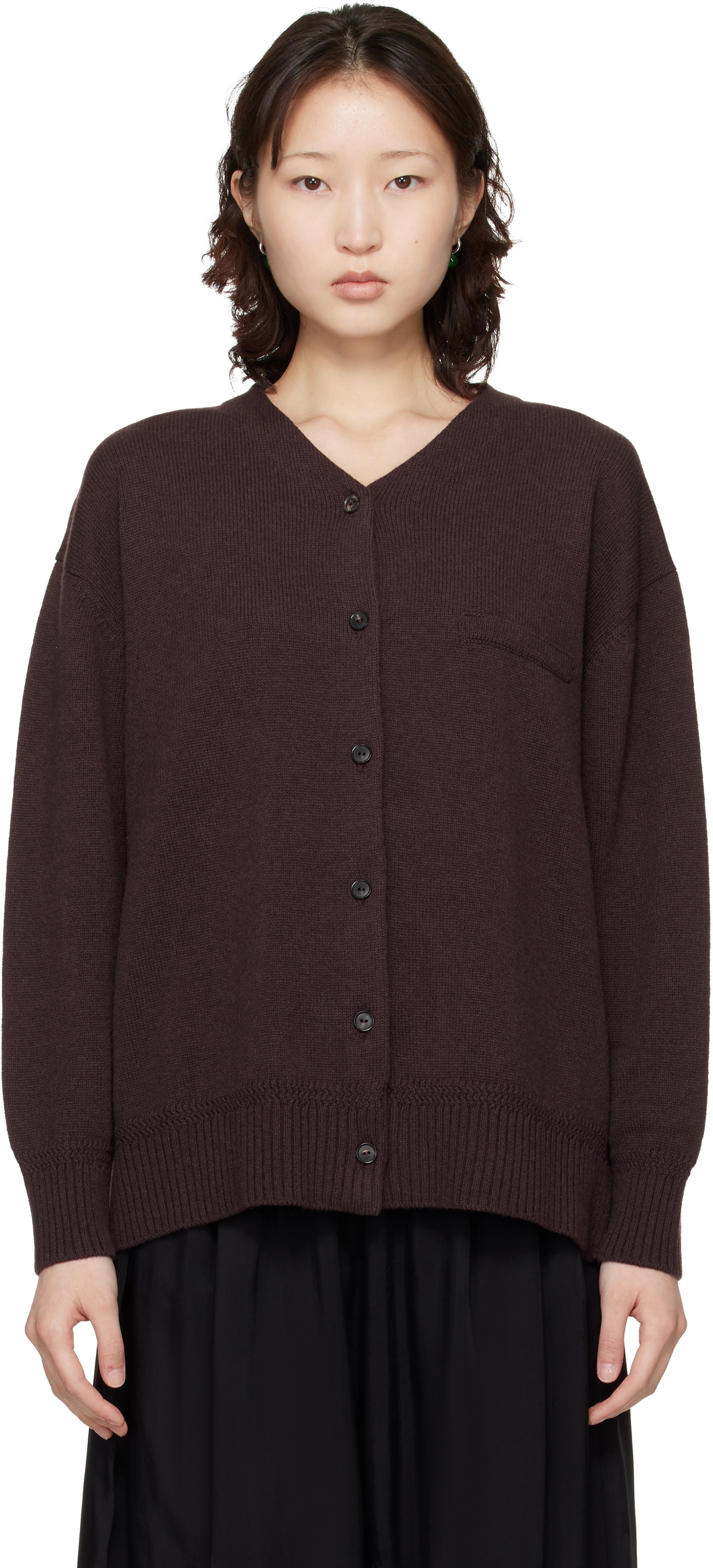 Cordera Burgundy Merino Wool Cardigan