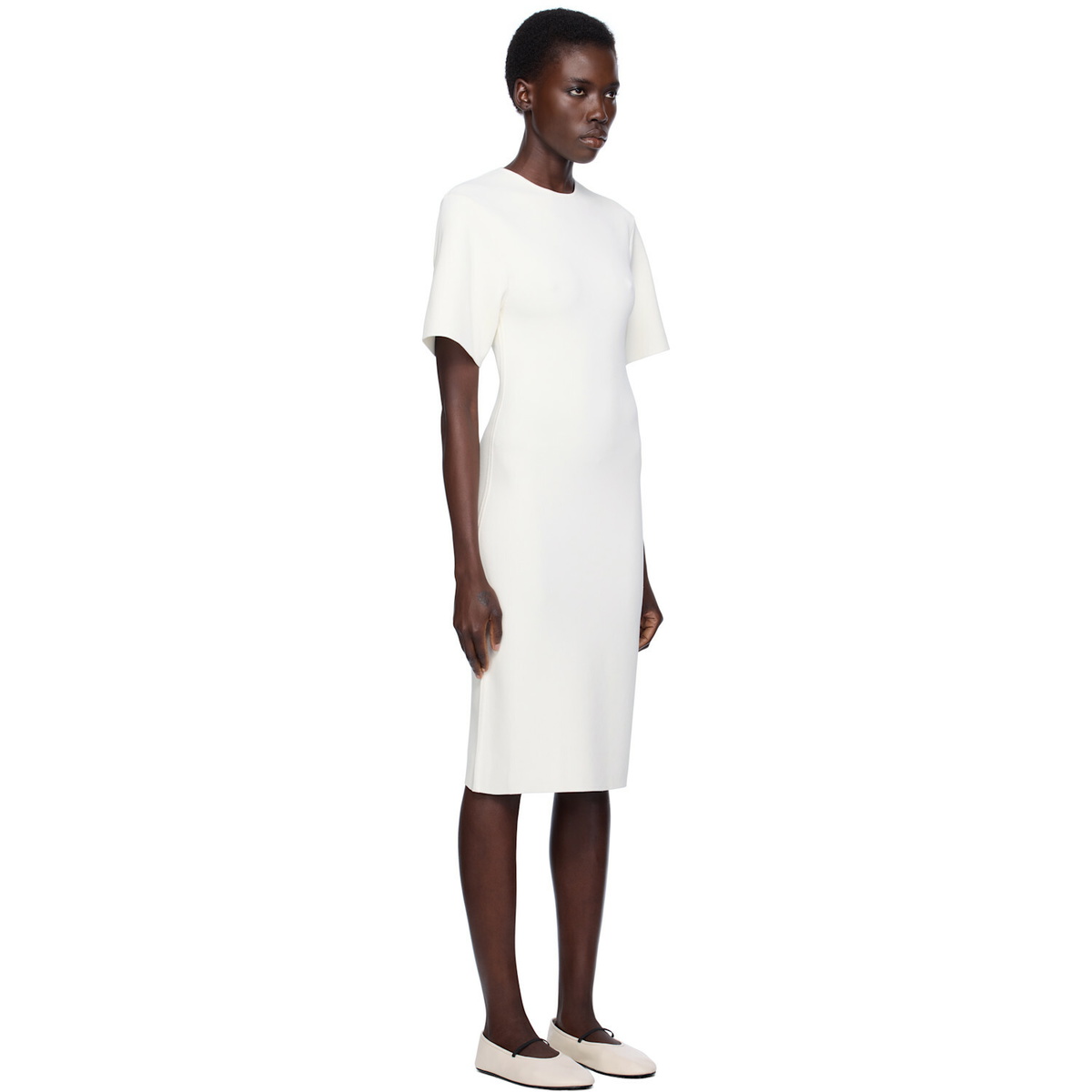 TOTEME White Tee Knit Midi Dress