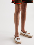 AMIRI - MA Logo-Embroidered Leather-Trimmed Canvas Espadrilles - Brown