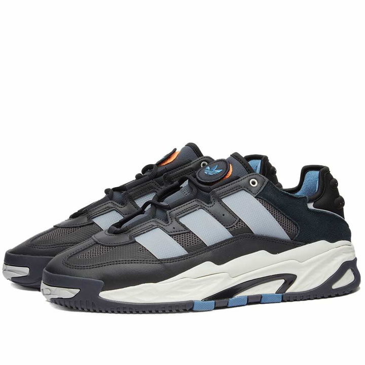 Photo: Adidas Men's Niteball Sneakers in Core Black/Grey/Carbon