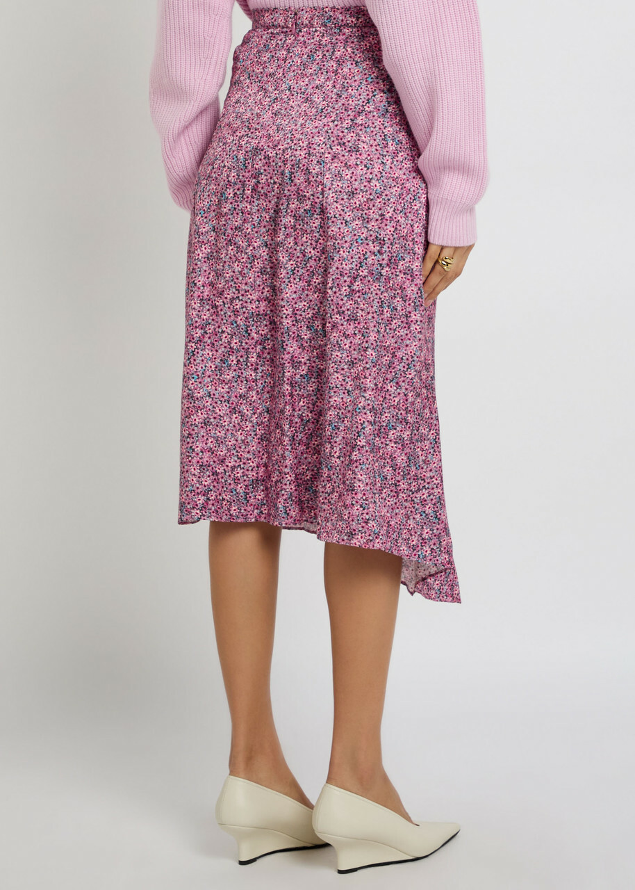 Isabel Marant Cacia Floral-print Woven Midi Skirt Pink