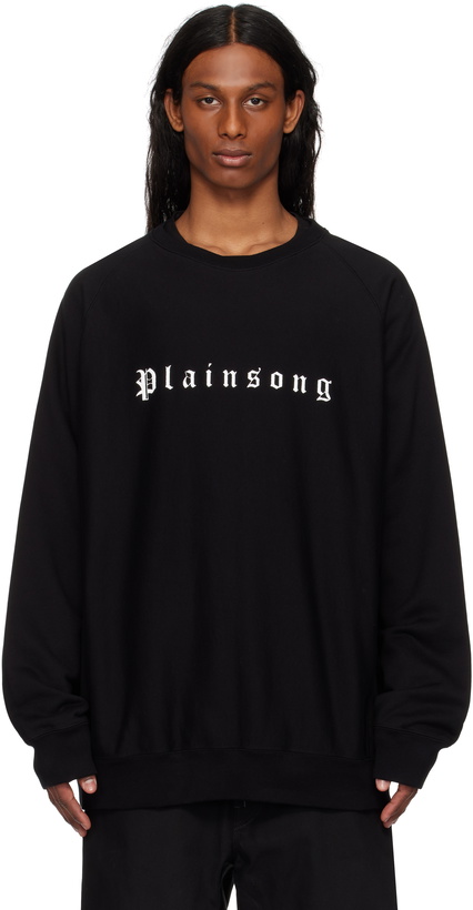 Photo: TAKAHIROMIYASHITA TheSoloist. Black Oversized Crew Neck 'Plainsong' Sweatshirt
