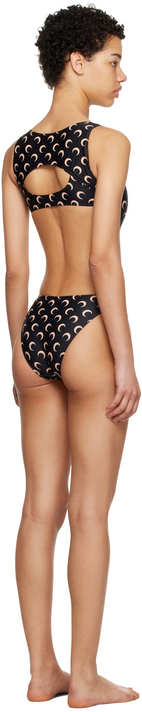 【関税&送料込】Marine Serre Black Stretch Nylon Swimsuit Marine Serre Black Printed Swimsuit Marine Serre