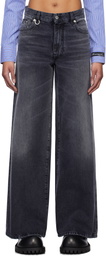 We11done Black Oversized Washed Jeans