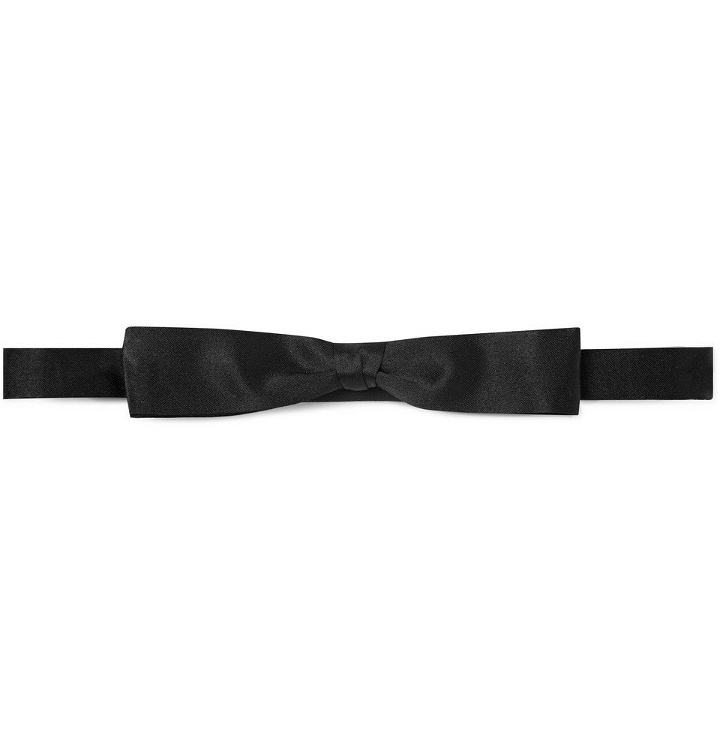Photo: SAINT LAURENT - Pre-Tied Silk-Satin Bow Tie - Black