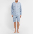Oliver Spencer Loungewear - Pinstriped Cotton Pyjama Shirt - Blue