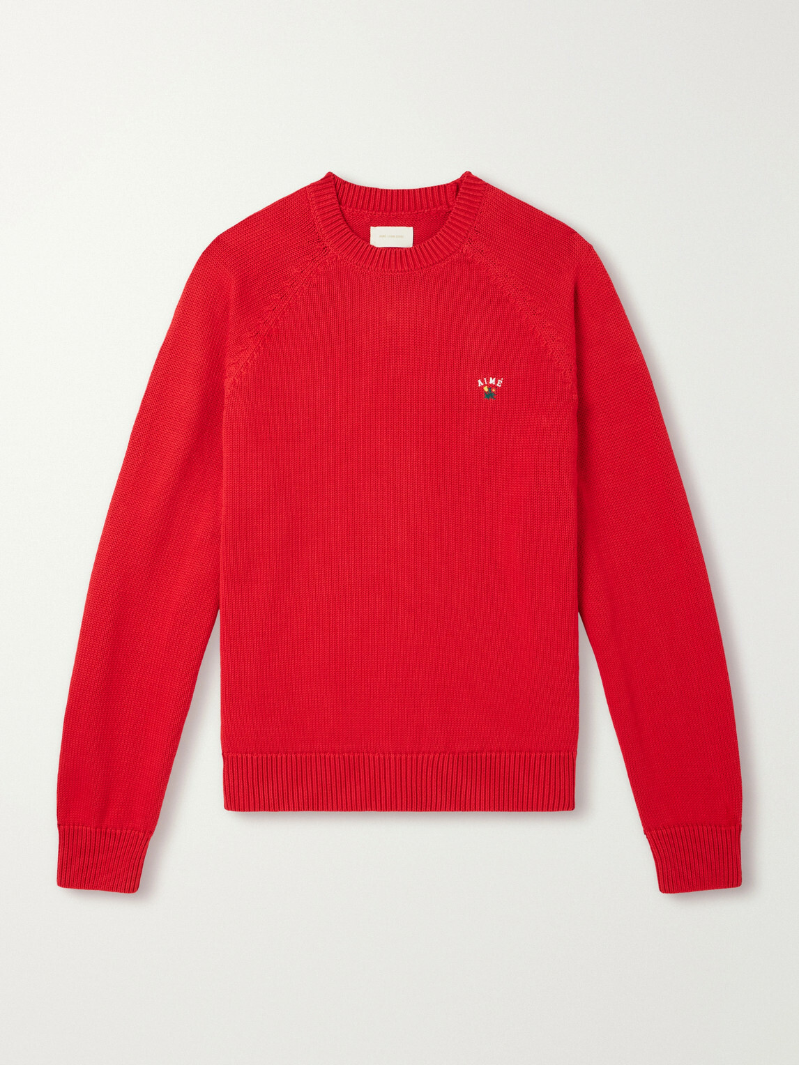 Aimé Leon Dore - Logo-Embroidered Cotton Sweater - Red