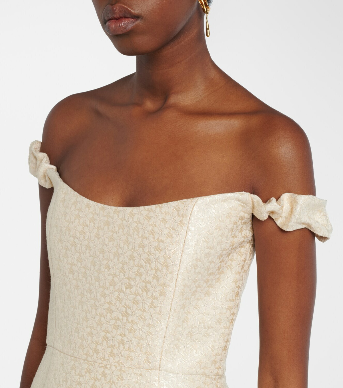 Markarian Bridal Yolanda brocade off-shoulder gown