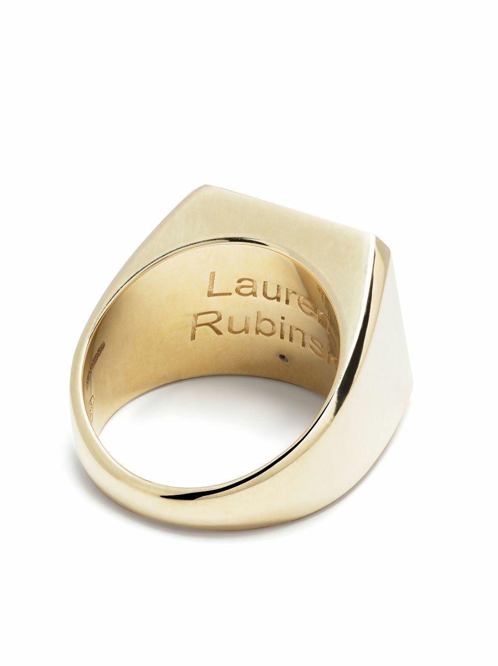 Lauren Rubinski 9K White Gold Engraved Logo Ring