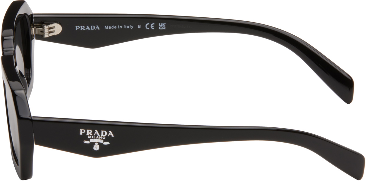 Prada Eyewear Black Angular Rectangle Acetate Sunglasses Prada display picture 1