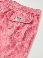 Hartford - Straight-Leg Mid-Length Paisley-Print Recycled Swim Shorts - Pink