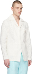 young n sang Off-White Striped Blazer
