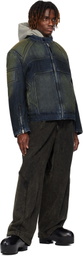Juun.J Blue & Green Rider Denim Jacket