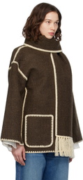 TOTEME Brown Embroidered Scarf Jacket