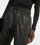 Saint Laurent - High-rise leather drawstring pants