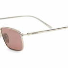 Prada Eyewear D52S Sunglasses in Silver/Bordeaux 