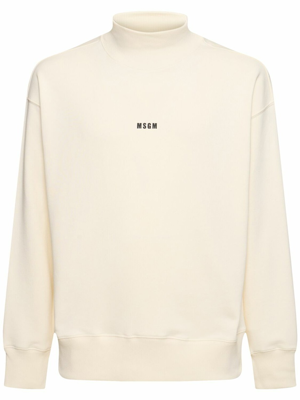 Photo: MSGM Micro Logo Print Turtleneck Sweatshirt