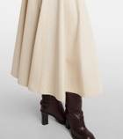 Burberry Belted cotton gabardine midi skirt