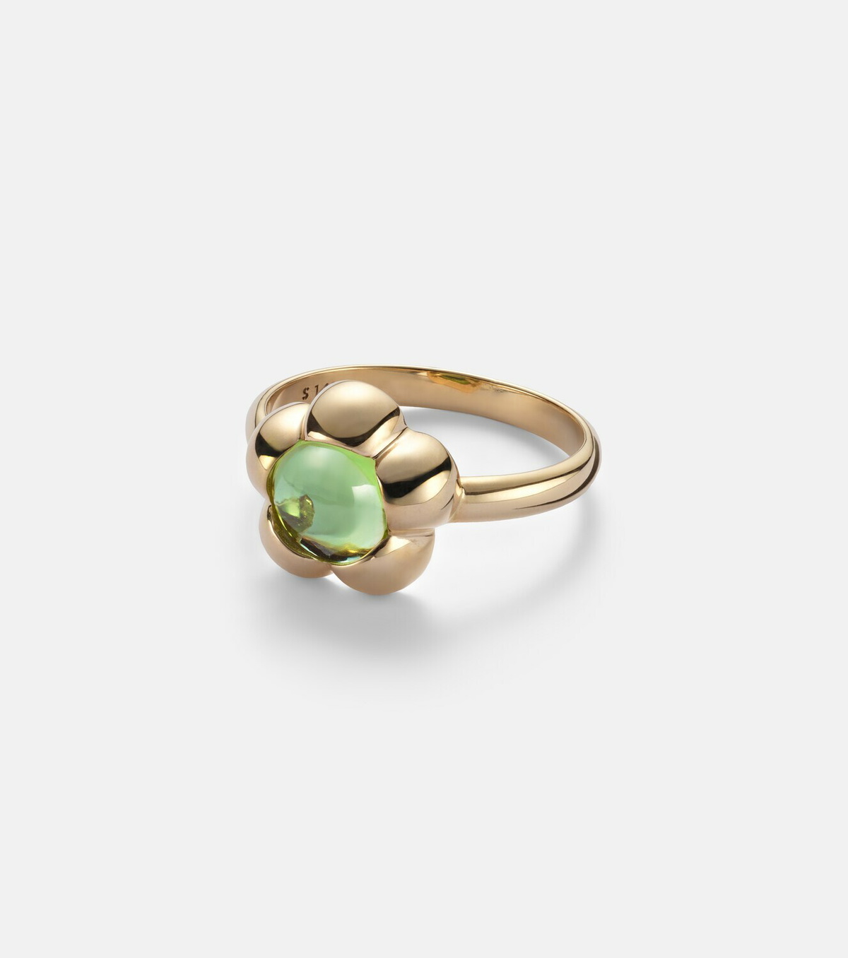 Stone and Strand Kensington 14kt gold pinky ring with peridot
