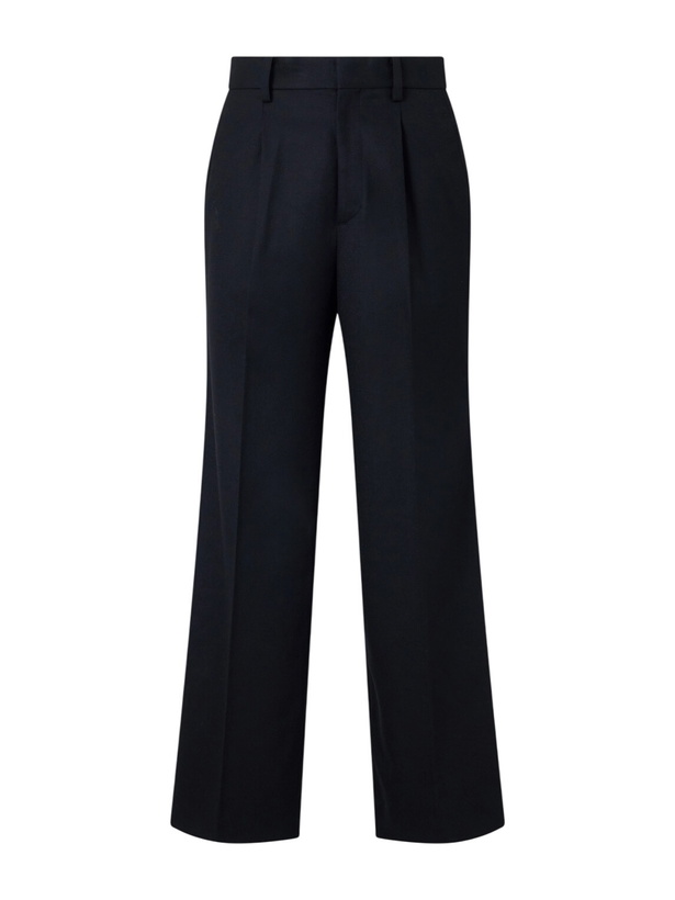 Photo: ssstein - Straight-Leg Pleated Wool-Blend Flannel Trousers - Black
