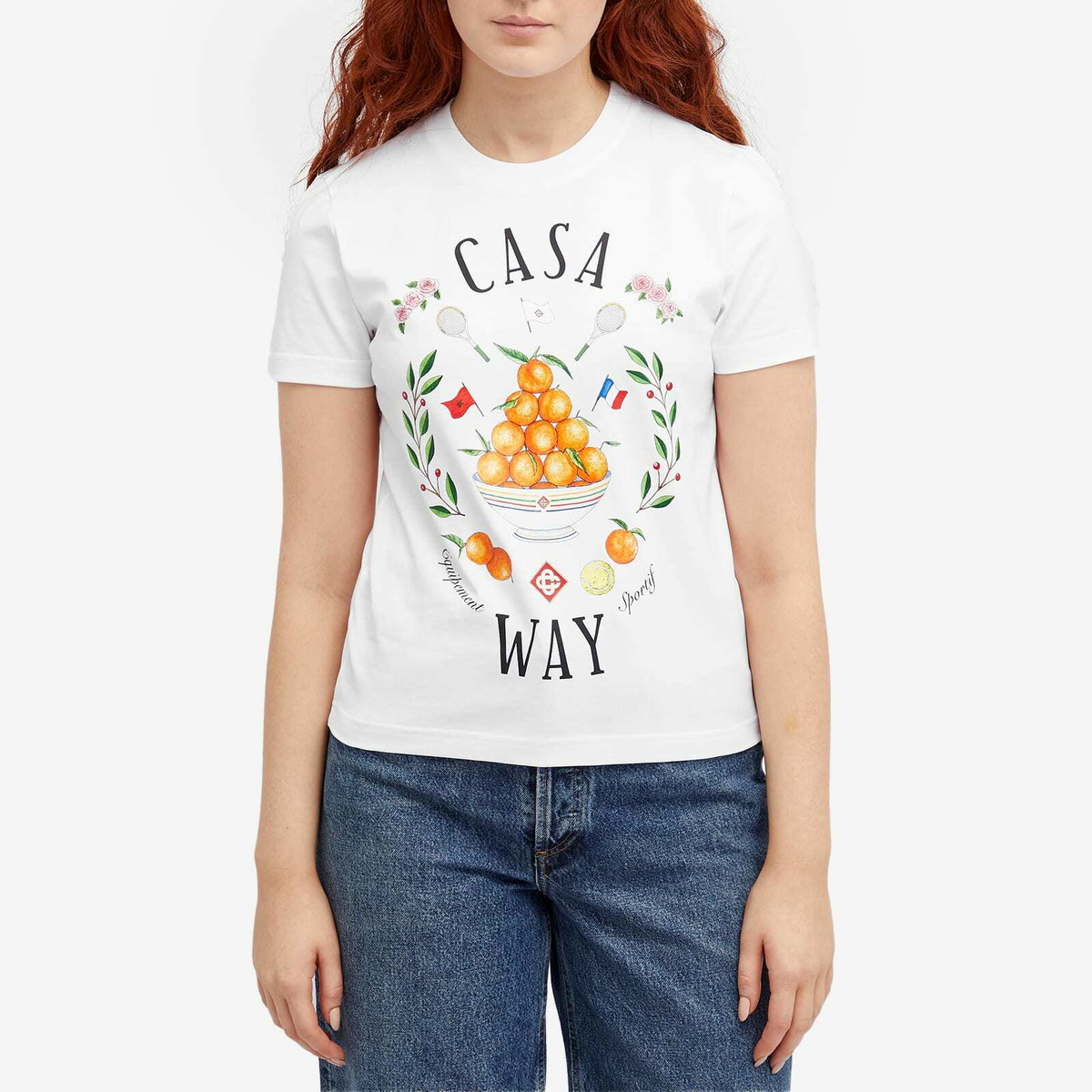 Casablanca Women's Casa Way Fitted T-Shirt in White Casablanca