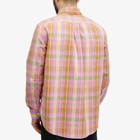 Sunflower Men's Poplin Check Long Sleeve Shirt in Pink Check