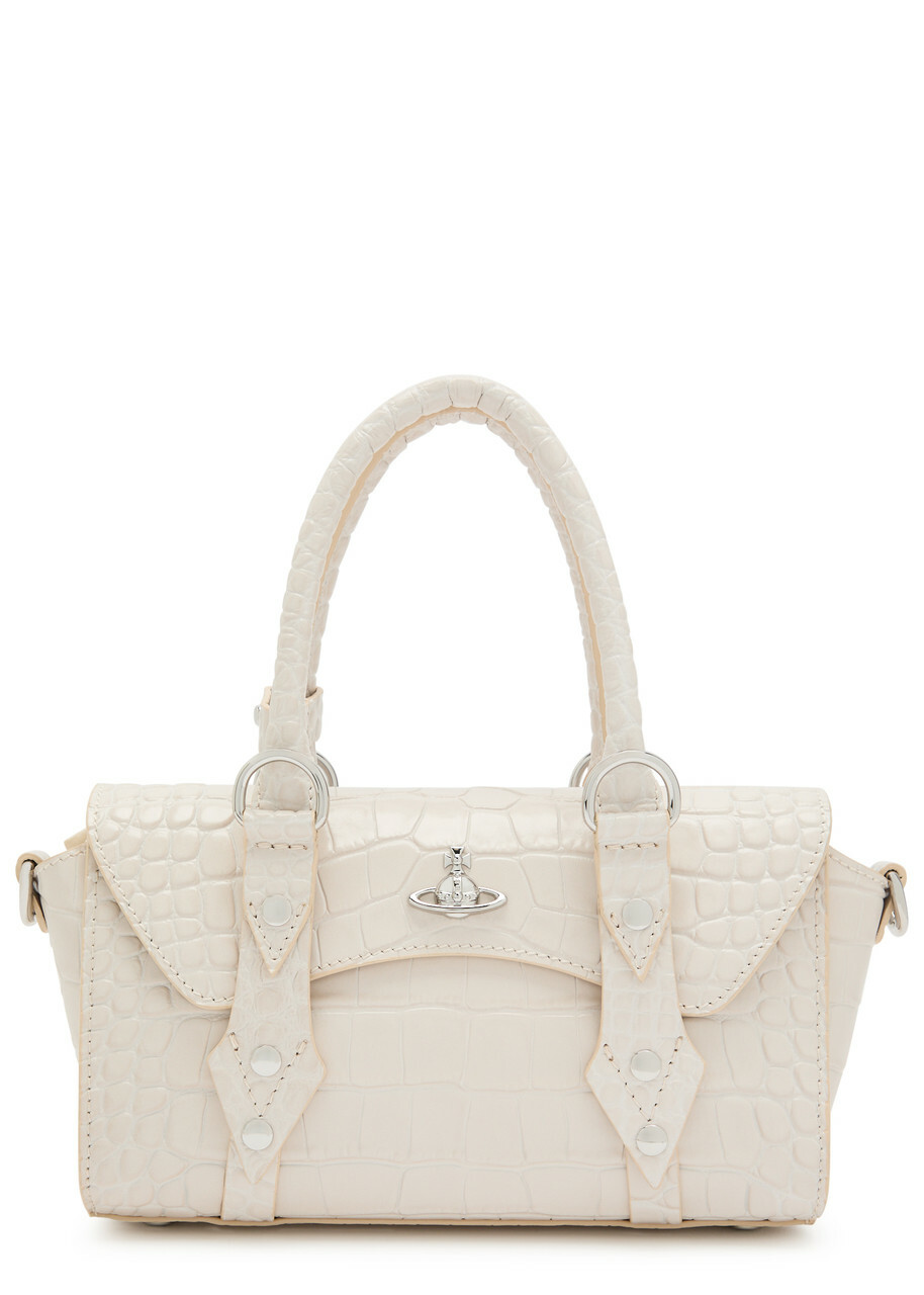 Vivienne Westwood Bettina Mini Crocodile-effect Leather Cross-body bag - White - One Size