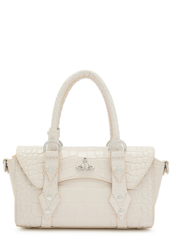 Photo: Vivienne Westwood Bettina Mini Crocodile-effect Leather Cross-body bag - White - One Size
