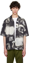 Acne Studios Black & Off-White Printed Shirt