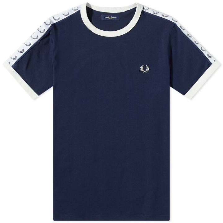 Photo: Fred Perry Authentic Men's Taped Ringer T-Shirt in Carbon Blue