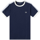 Fred Perry Authentic Men's Taped Ringer T-Shirt in Carbon Blue