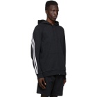 adidas Originals Black and White 3-Stripe Hooded Track Sweater