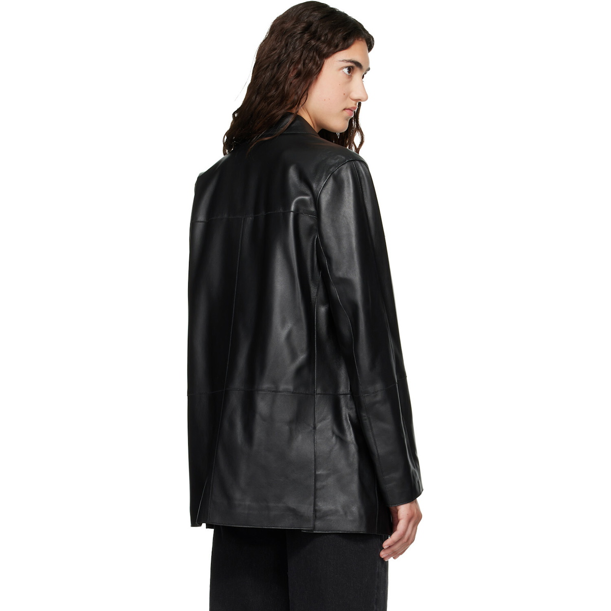Loulou de Saison Black NARI Straight Leather Jacket