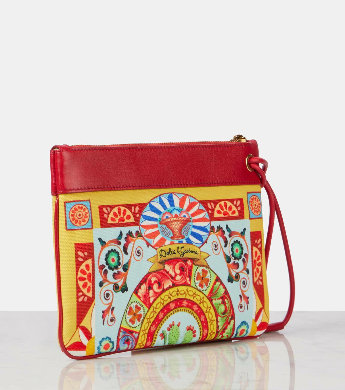 Dolce&Gabbana Small leather trimmed clutch