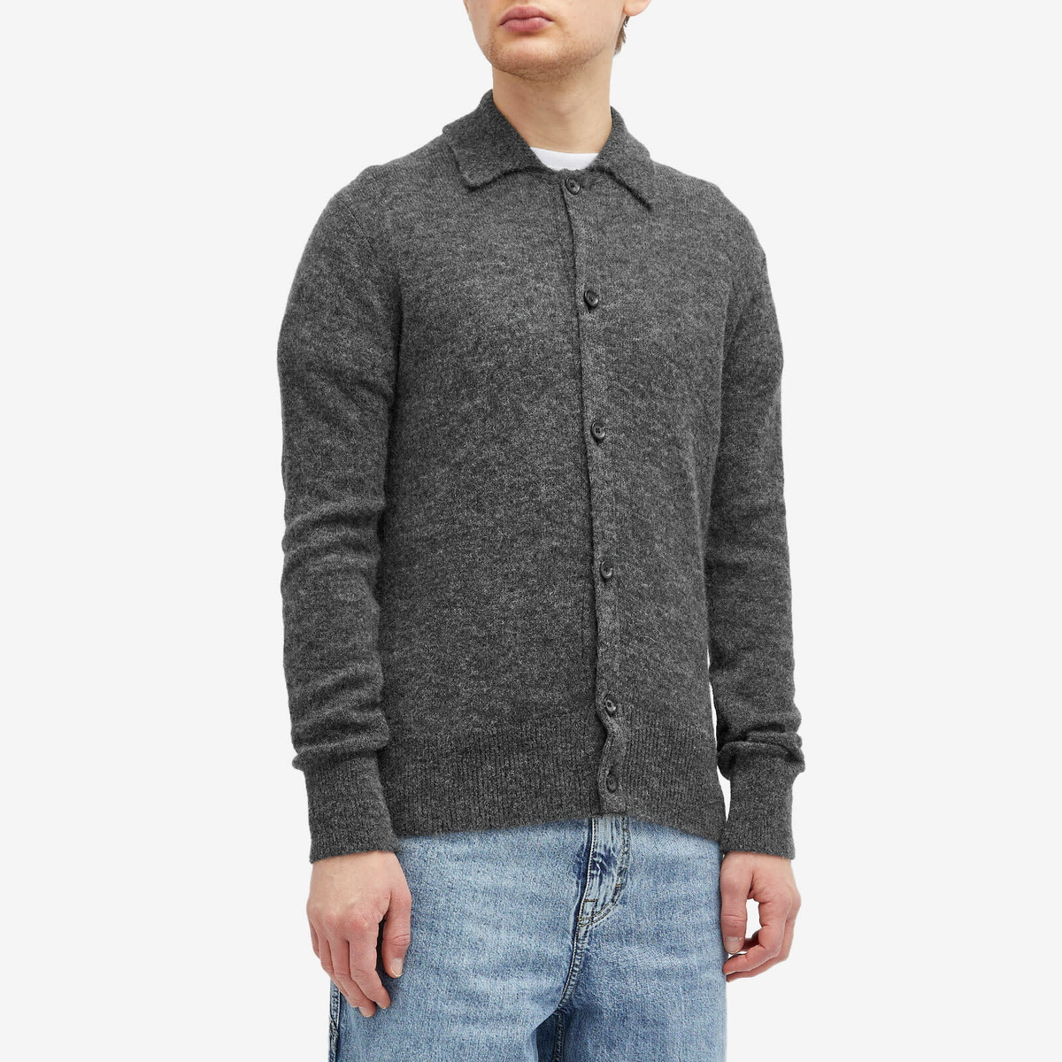 Oliver Spencer Men's Britten Knit Cardigan in Grey