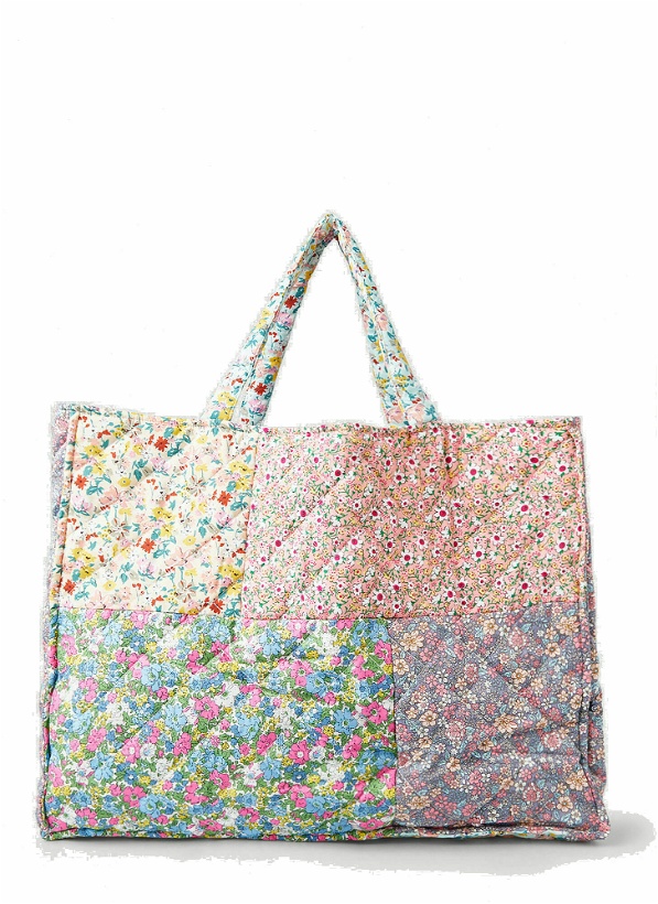 Photo: Cabas Flower Print Quilted Tote Bag in Multicolour