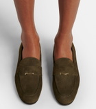 Max Mara Embellished suede loafers
