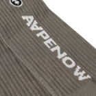 Men's AAPE Ribbed Logo Sock in Dark Grey