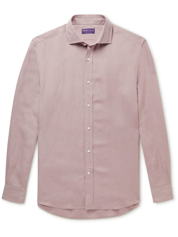 Photo: Ralph Lauren Purple label - Silk and Linen-Blend Shirt - Pink