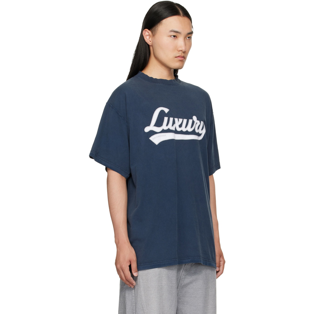 Balenciaga Navy 'Luxury' T-Shirt