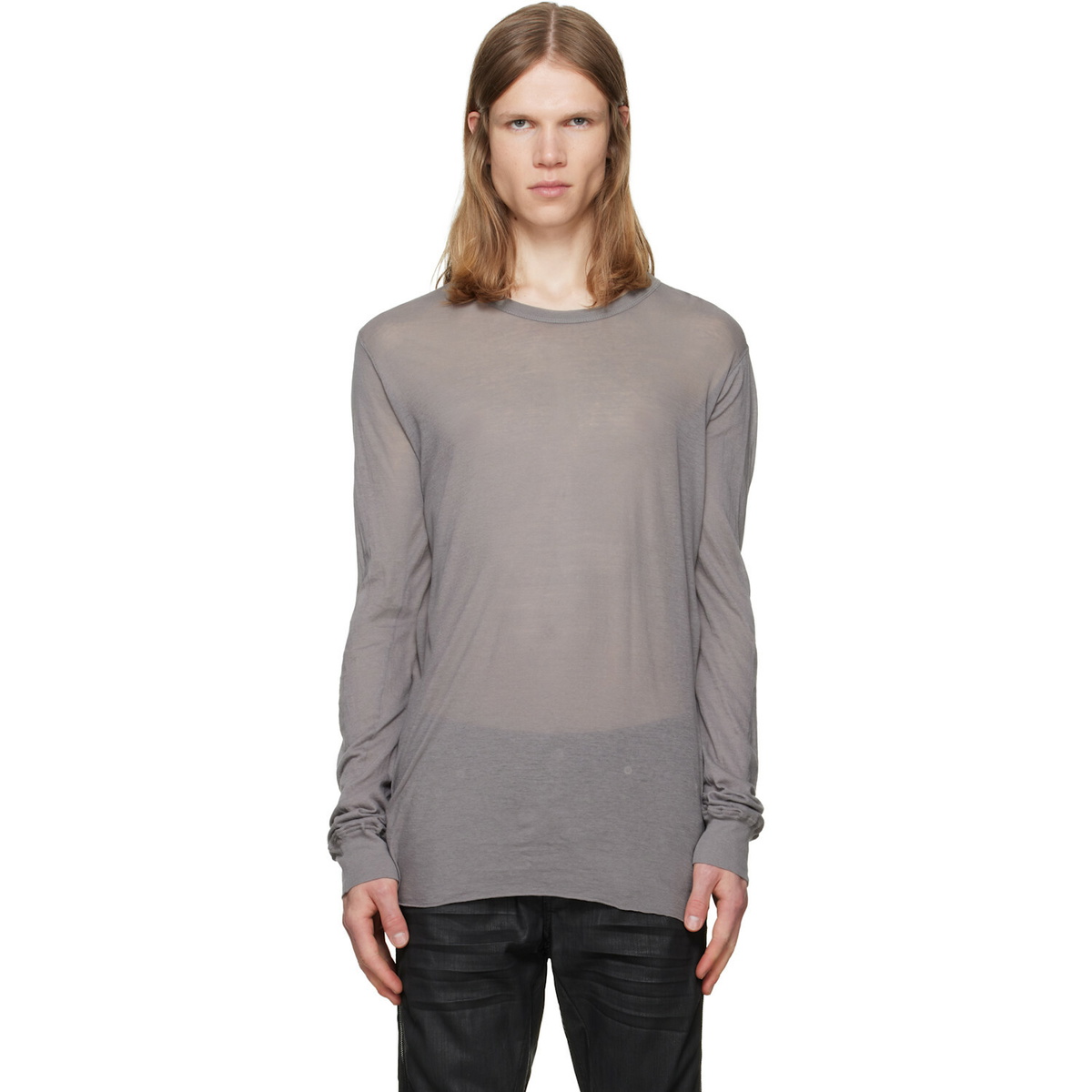 Rick Owens Gray Tower Basic LS T-shirt