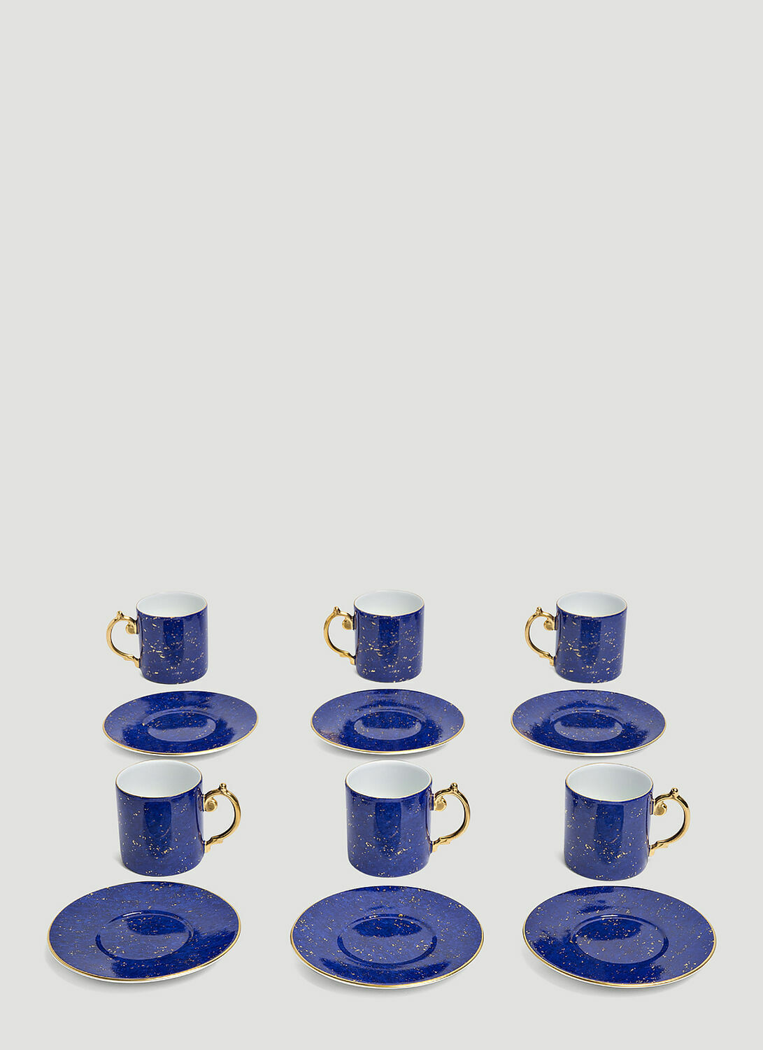 L'Objet Set-of-Six Lapis Espresso Cup and Saucers