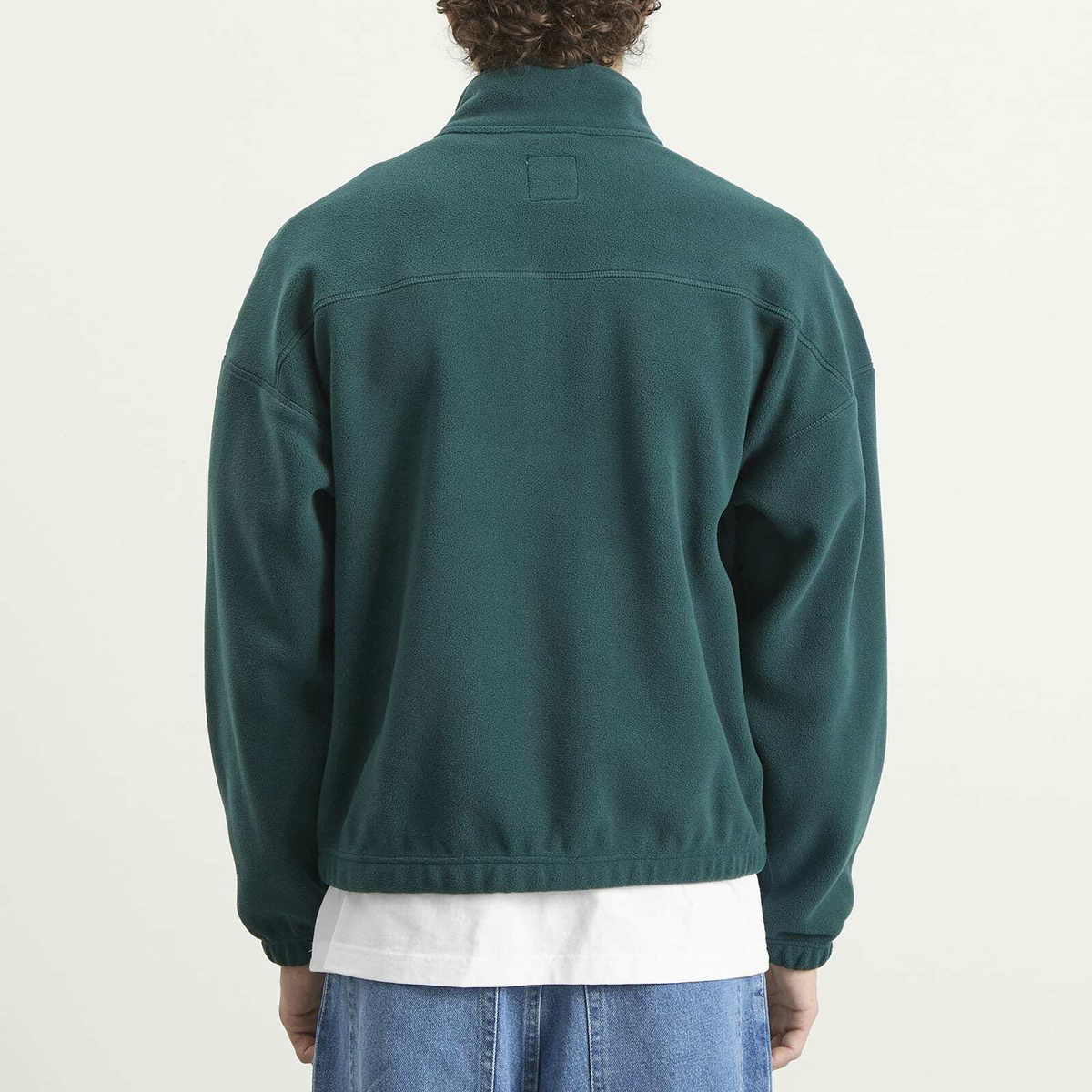 Polar Skate Co. Men's Ivan Half Zip Fleece Sweatshirt in Dark Emerald