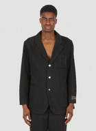 Logo Patch Denim Blazer in Black