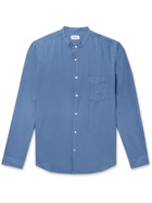 Hartford - Pat Grandad-Collar Cotton Shirt - Blue